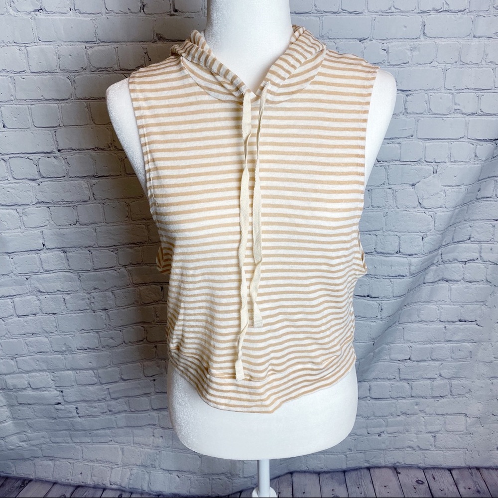 Bozzolo Striped Hooded Crop Tank Top